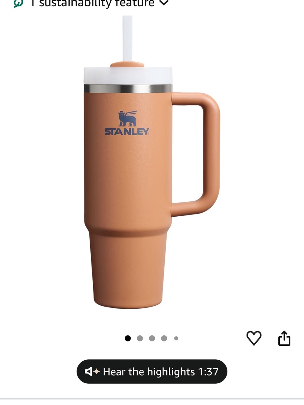 Stanley Travel Tumbler with Handle - Toast- 30 oz